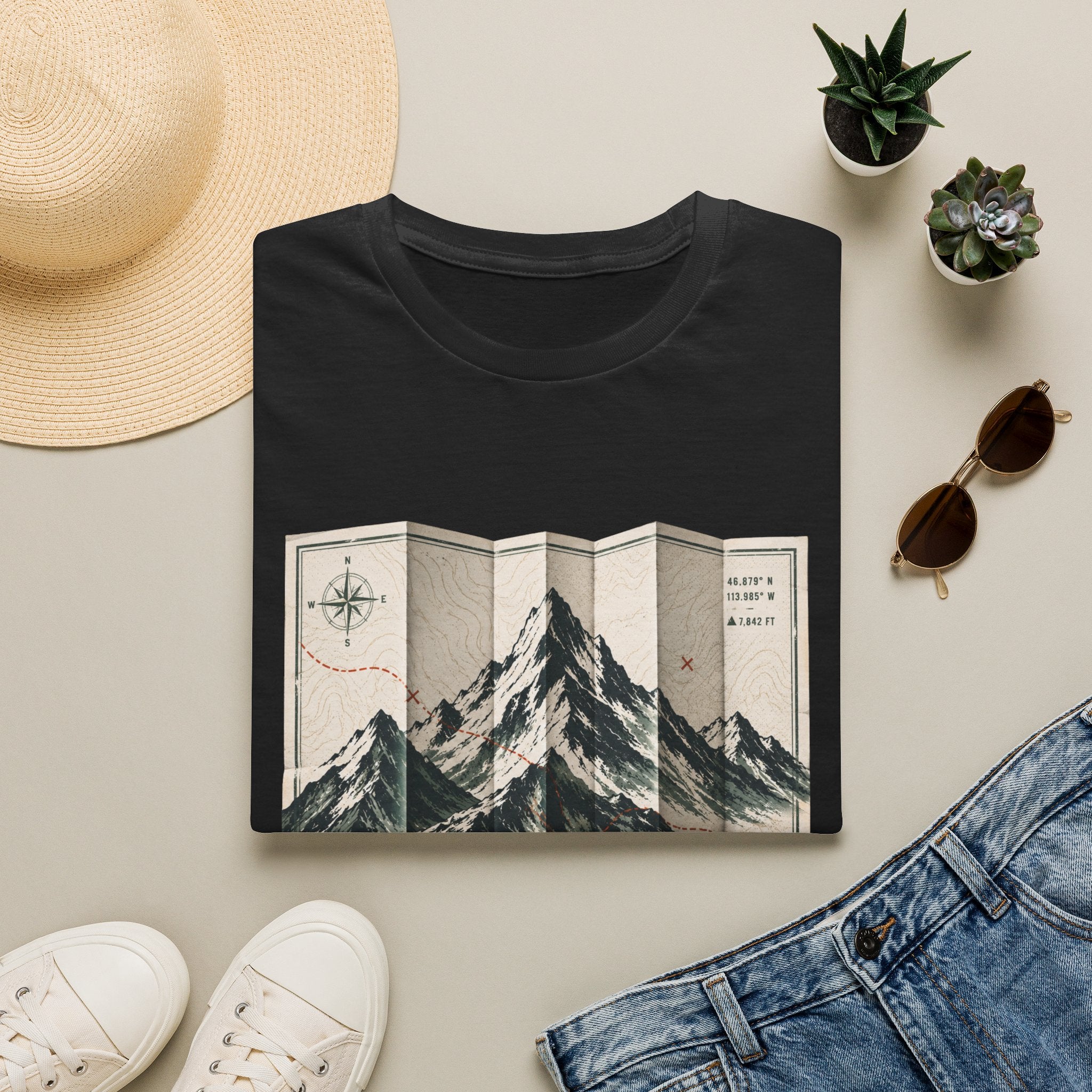 Folded Map Mountains T-Shirt