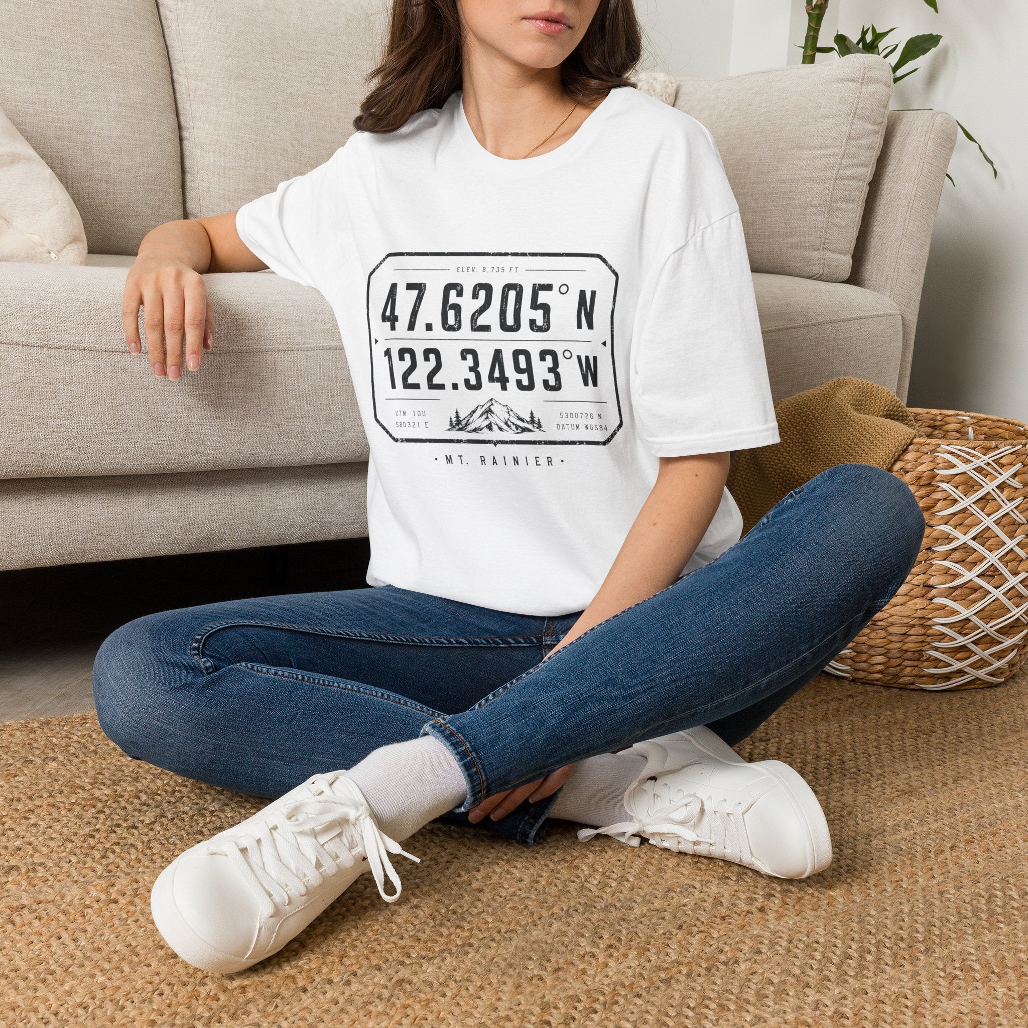 Coordinates Mt Rainier T-Shirt