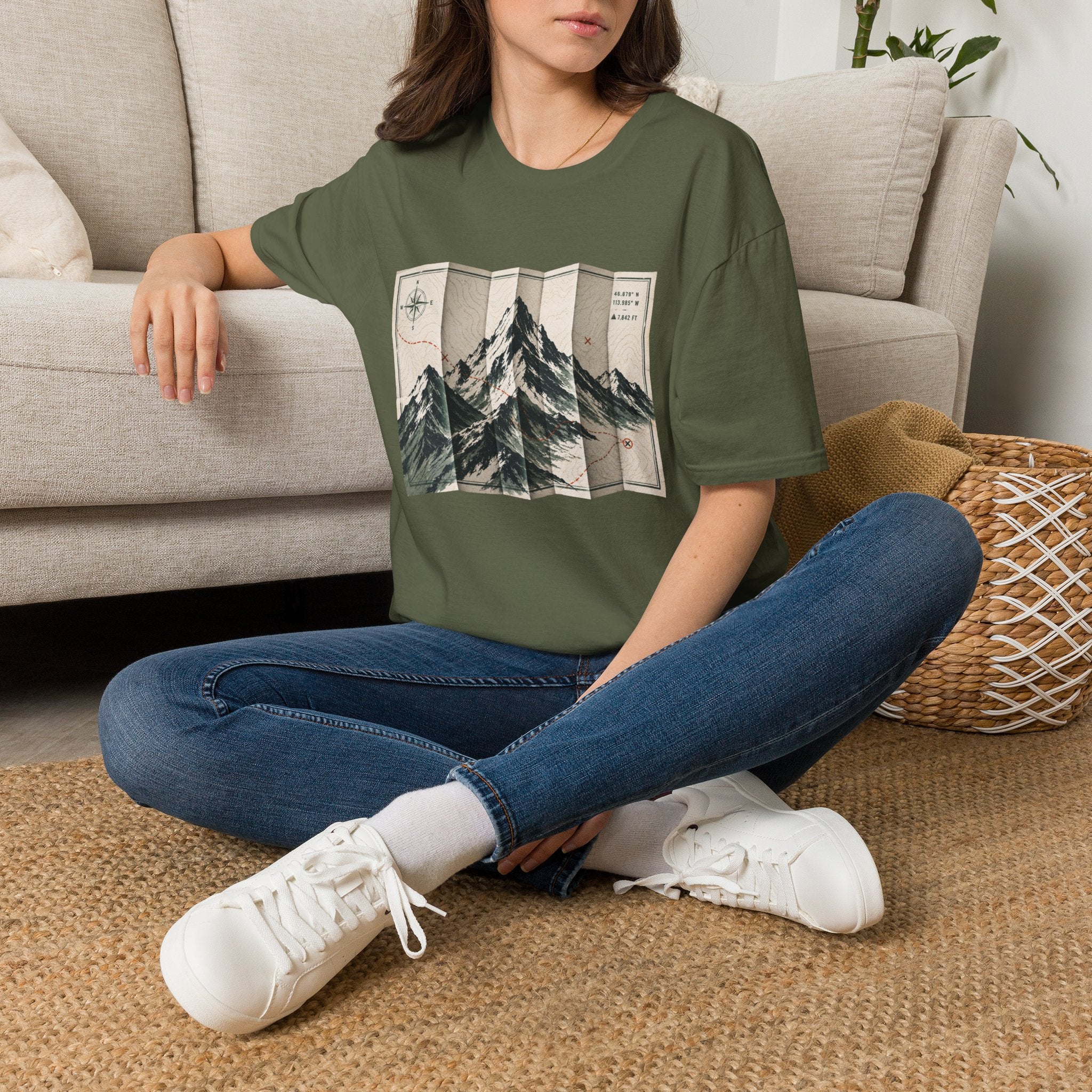 Folded Map Mountains T-Shirt