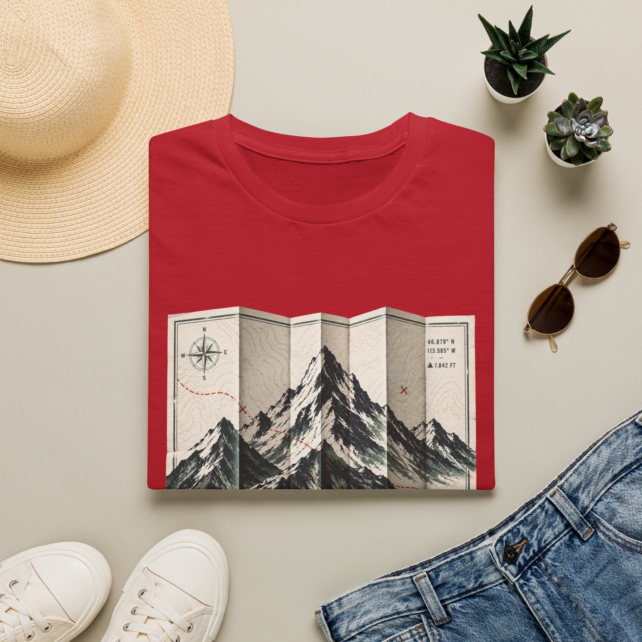 Folded Map Mountains T-Shirt