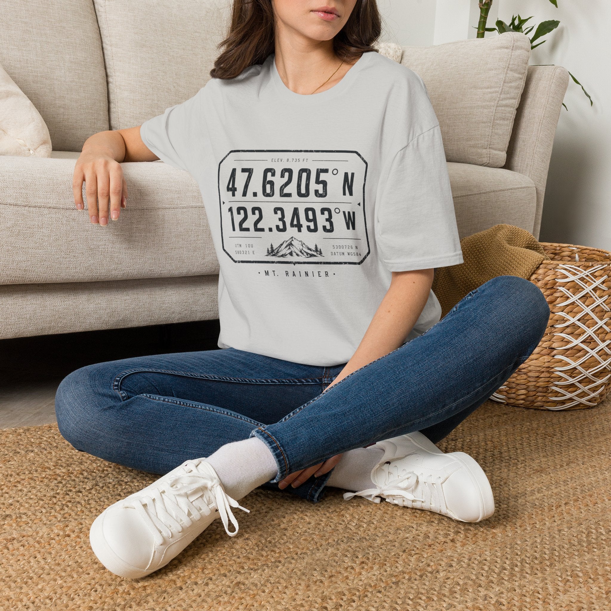 Coordinates Mt Rainier T-Shirt