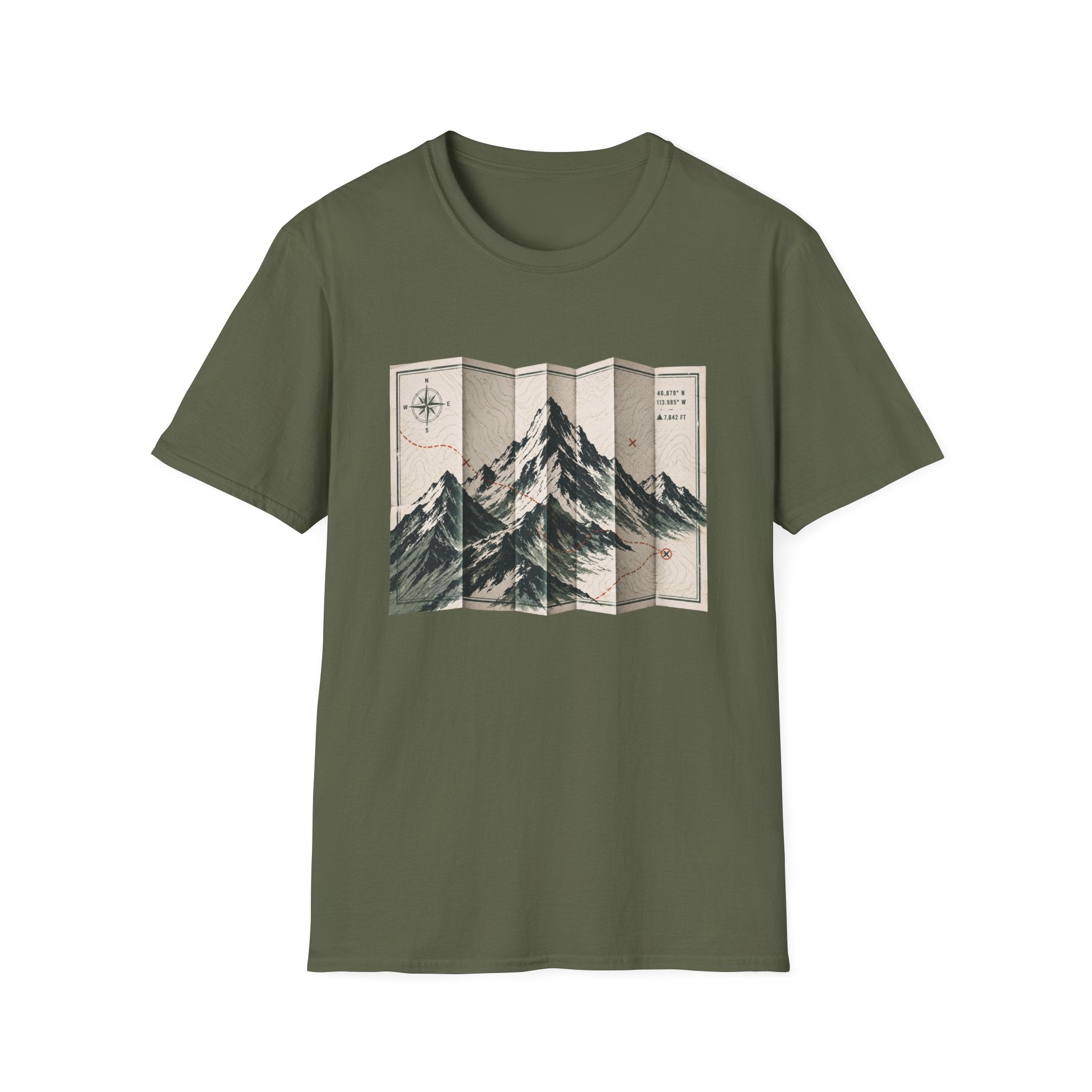 Folded Map Mountains T-Shirt