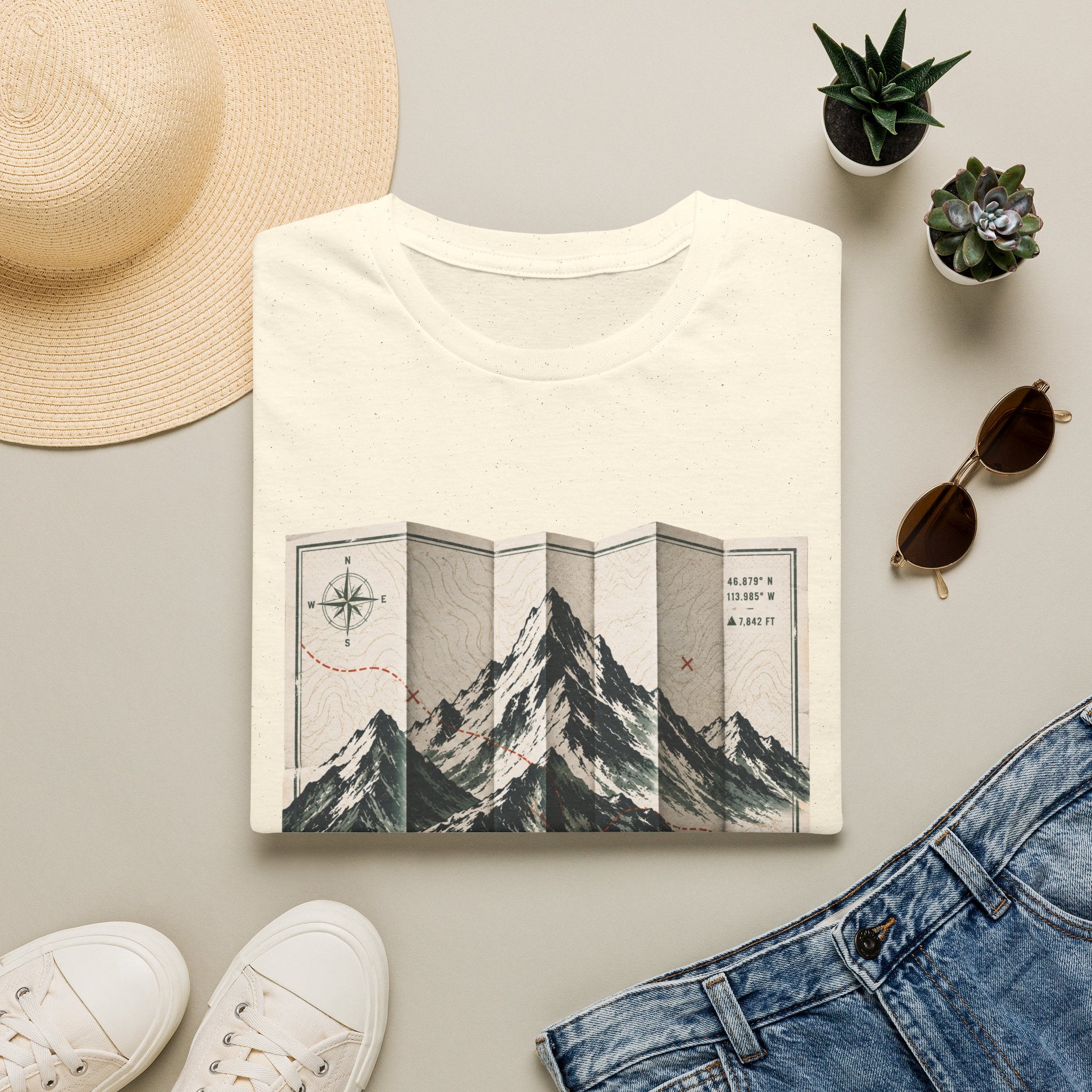 Folded Map Mountains T-Shirt