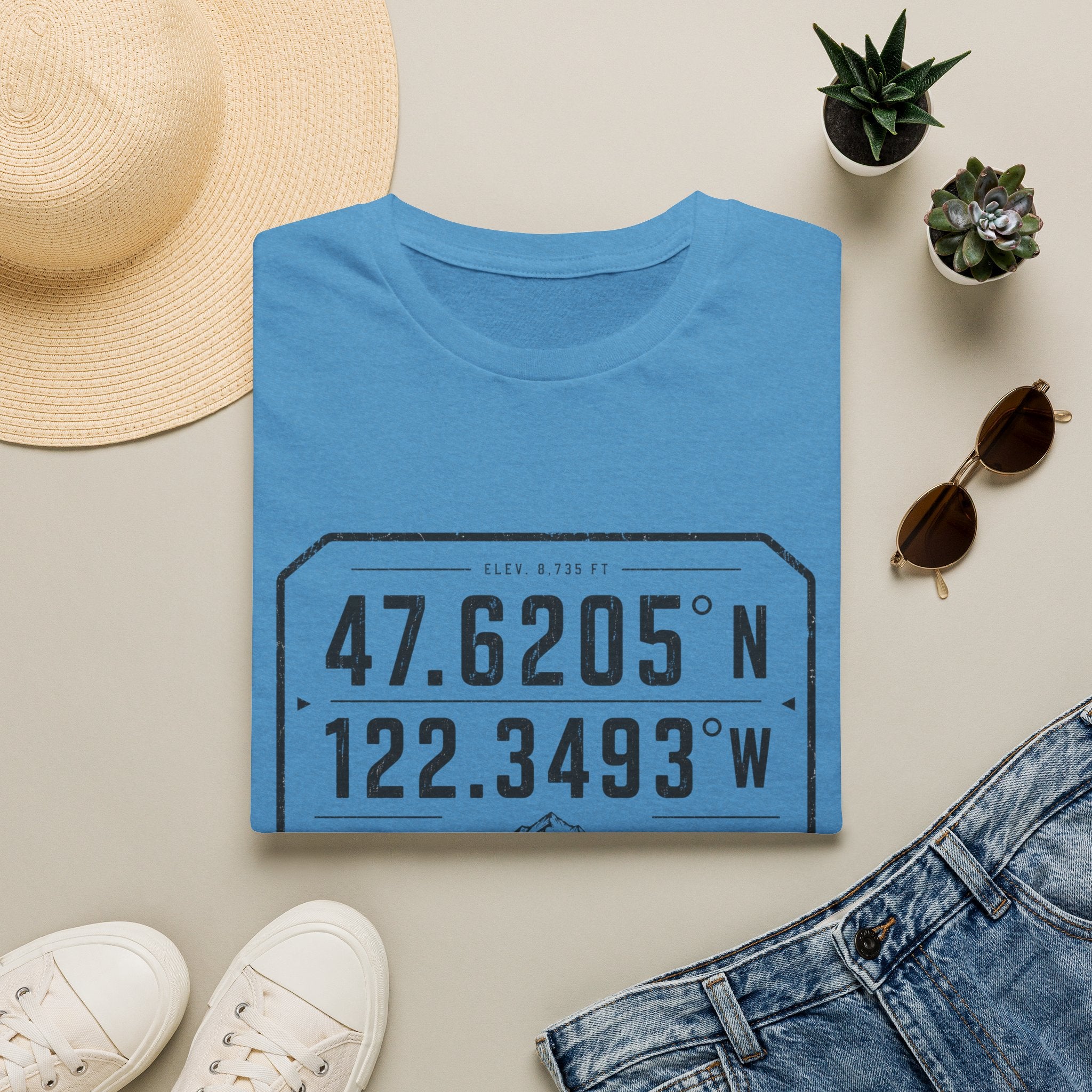 Coordinates Mt Rainier T-Shirt