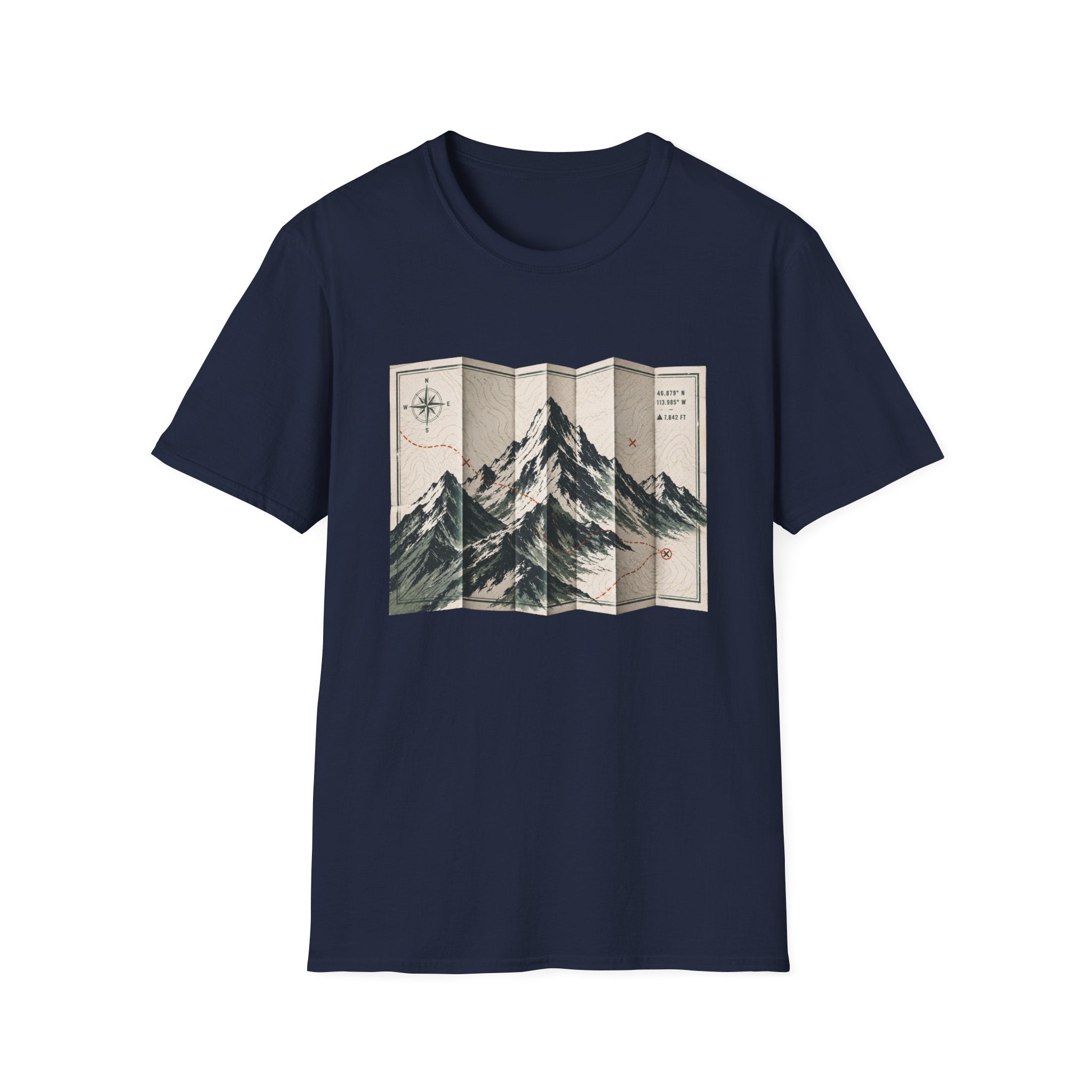 Folded Map Mountains T-Shirt