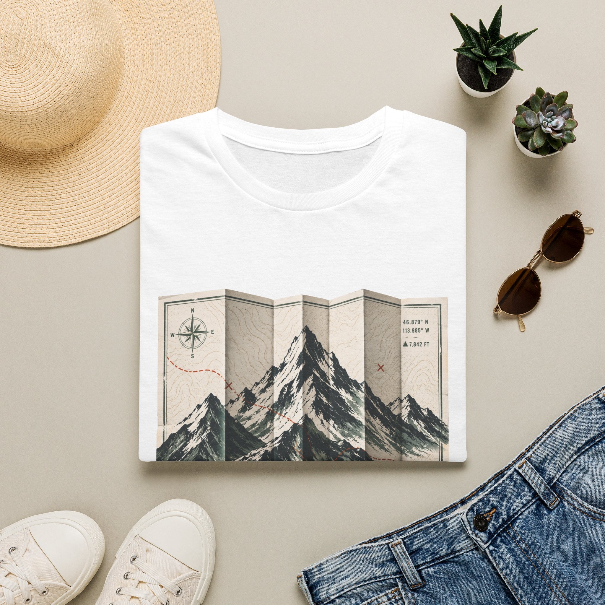 Folded Map Mountains T-Shirt
