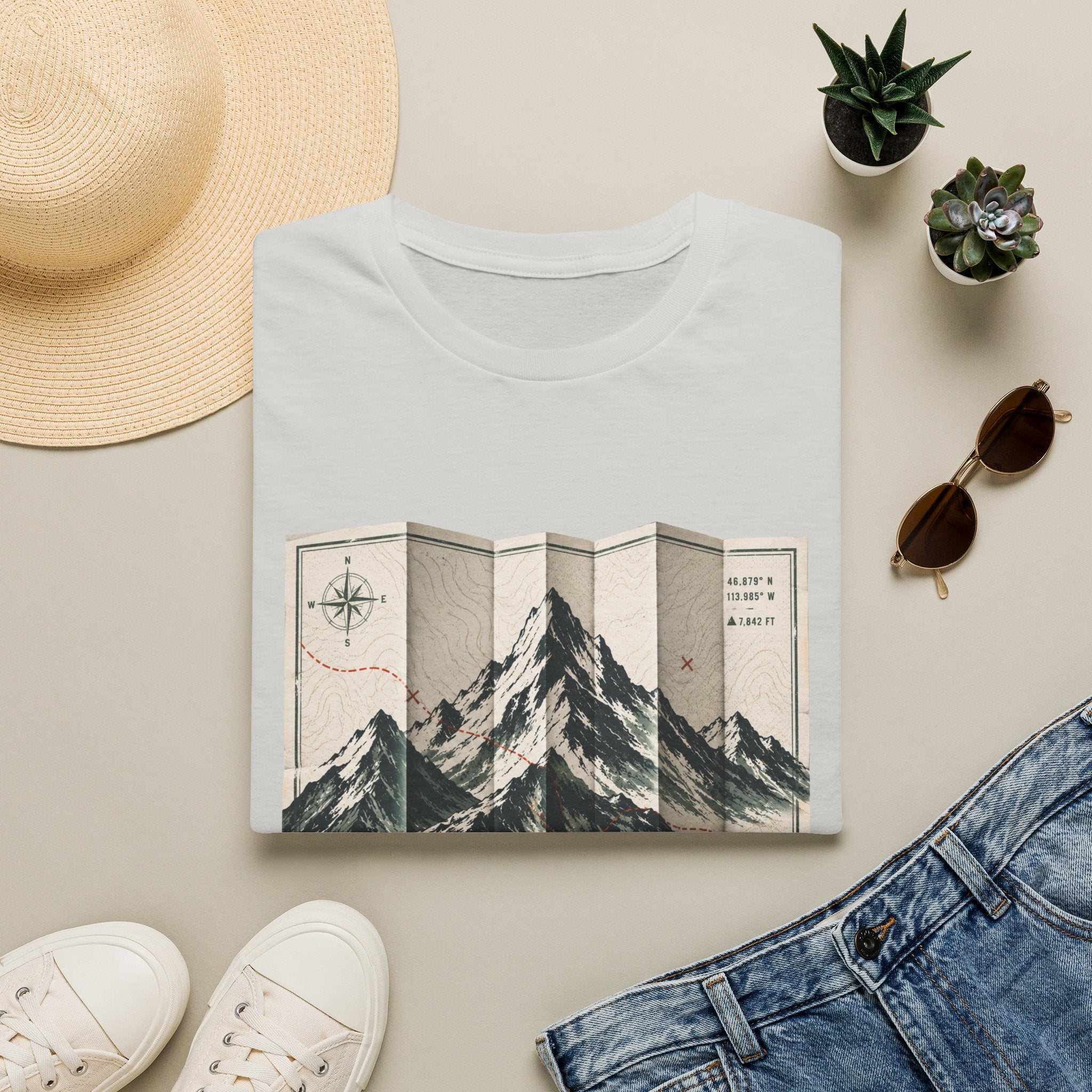 Folded Map Mountains T-Shirt