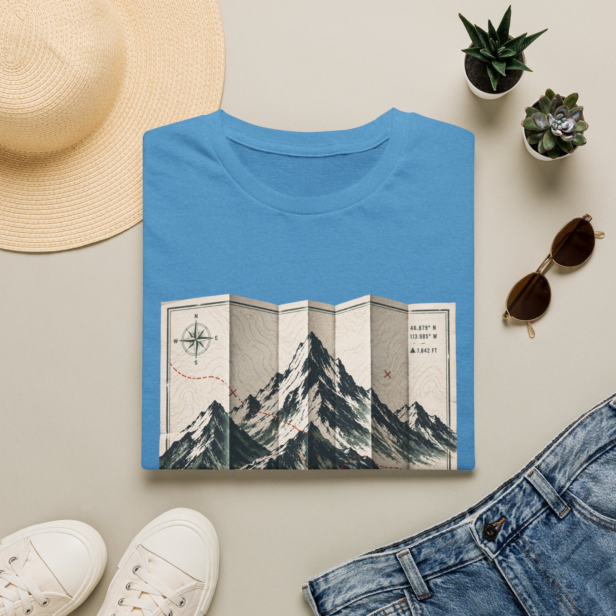 Folded Map Mountains T-Shirt