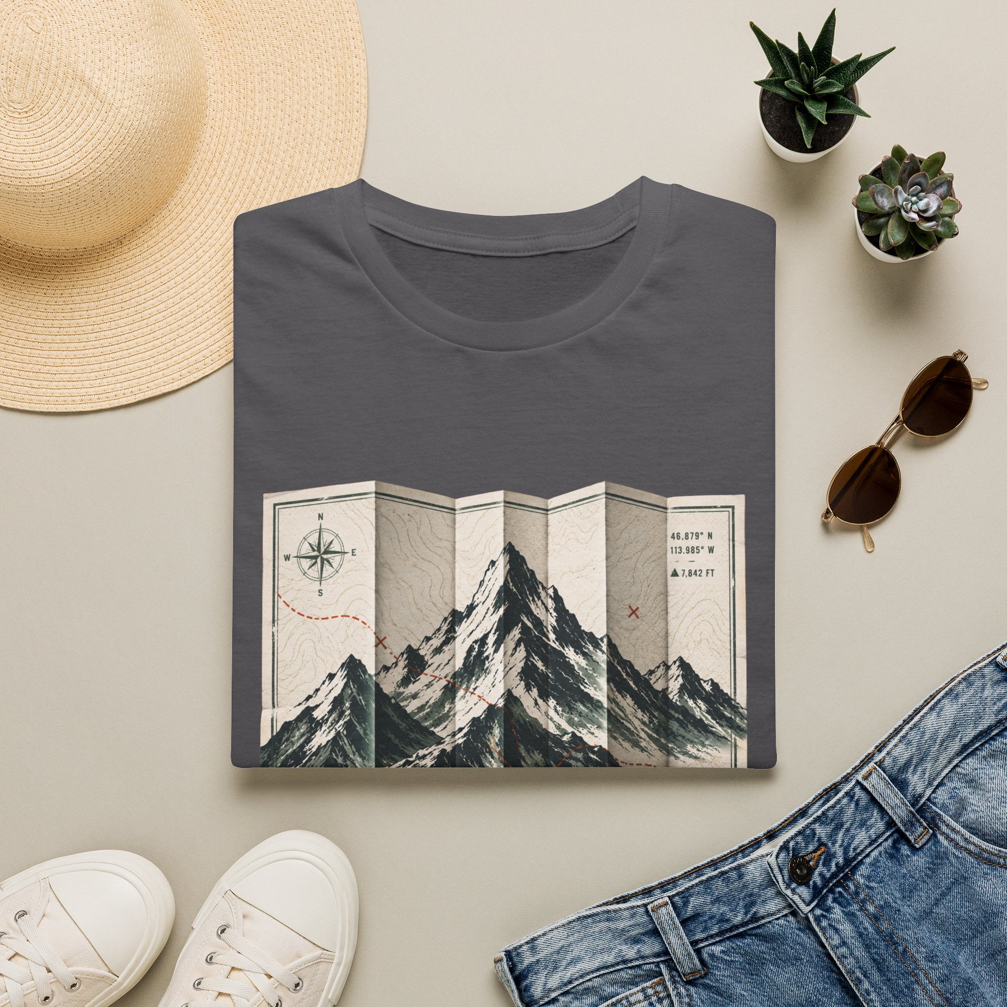 Folded Map Mountains T-Shirt