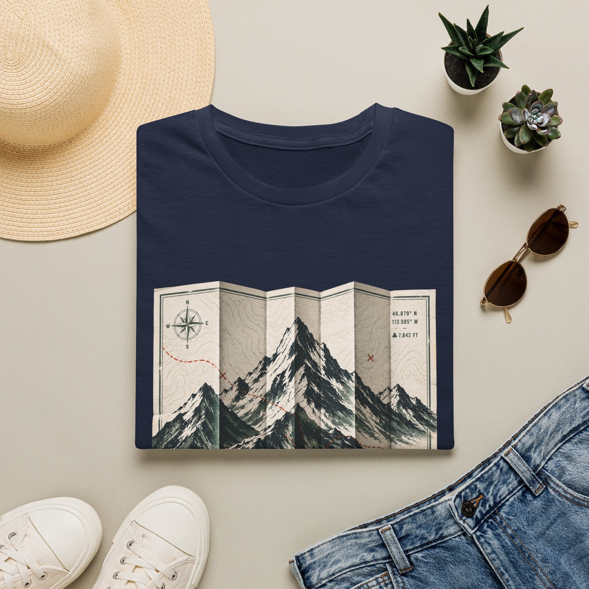 Folded Map Mountains T-Shirt
