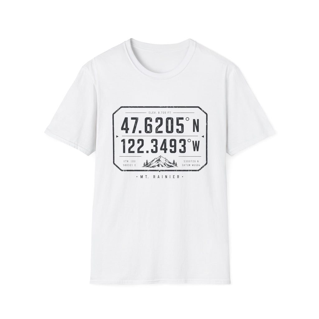 Coordinates Mt Rainier T-Shirt