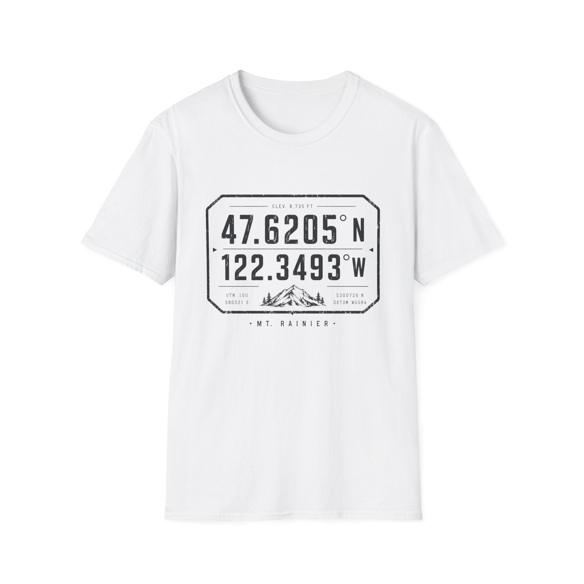 Coordinates Mt Rainier T-Shirt