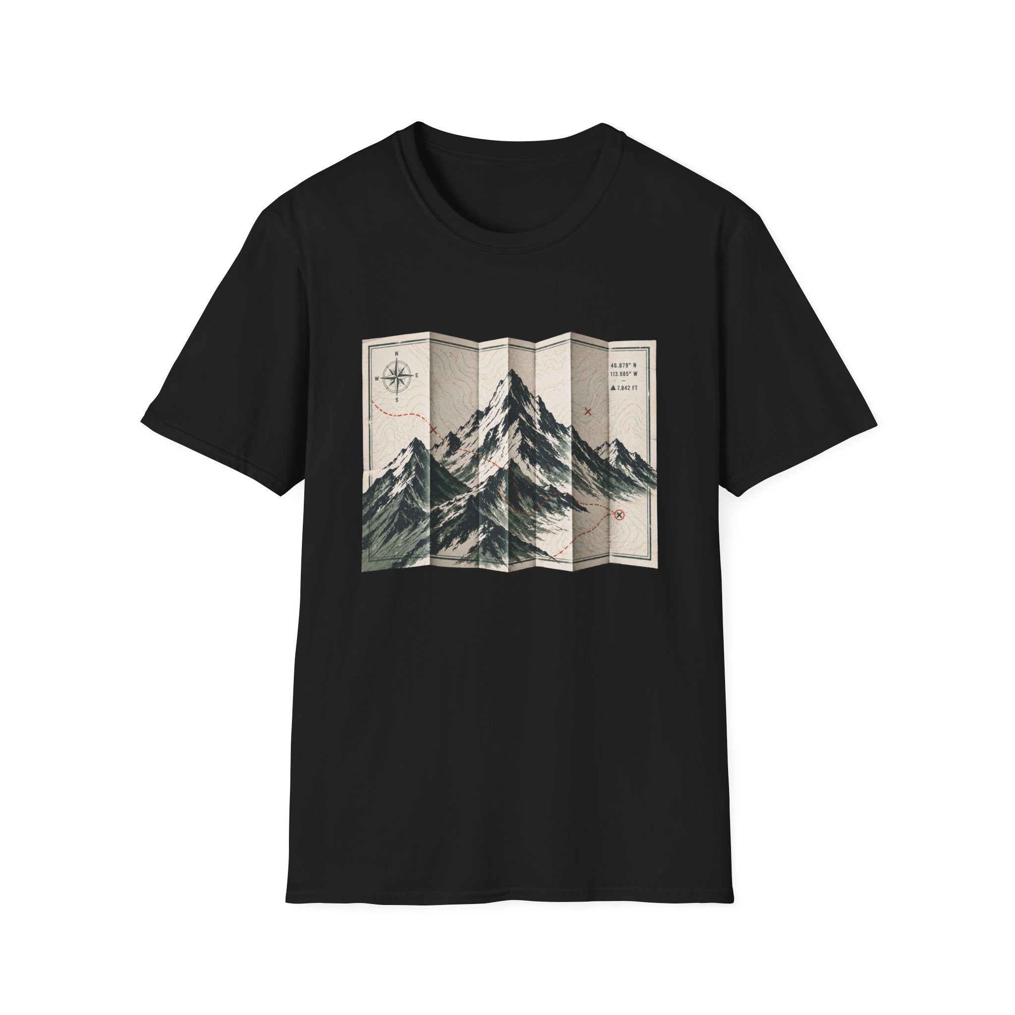 Folded Map Mountains T-Shirt