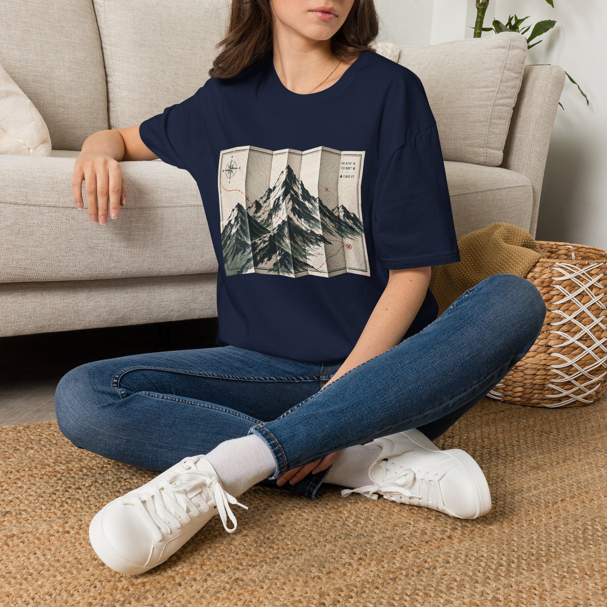 Folded Map Mountains T-Shirt