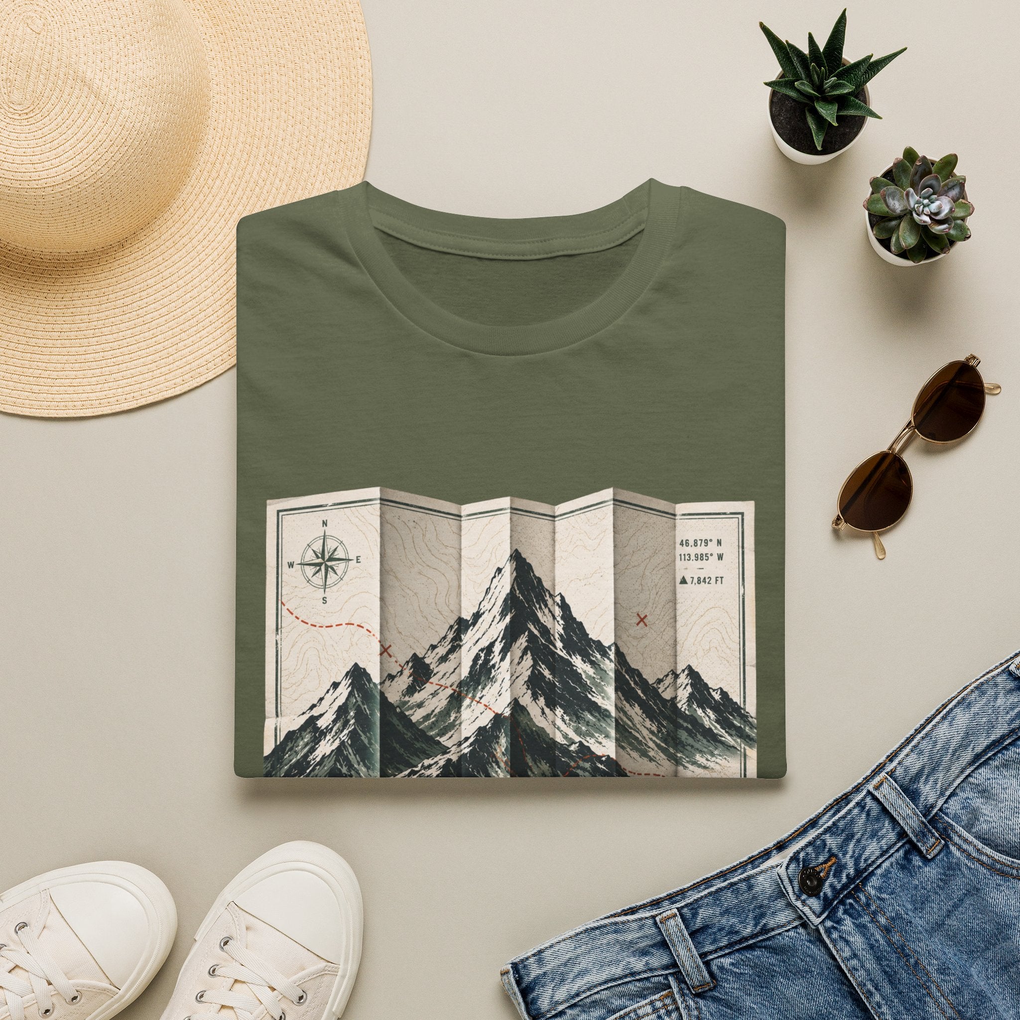 Folded Map Mountains T-Shirt