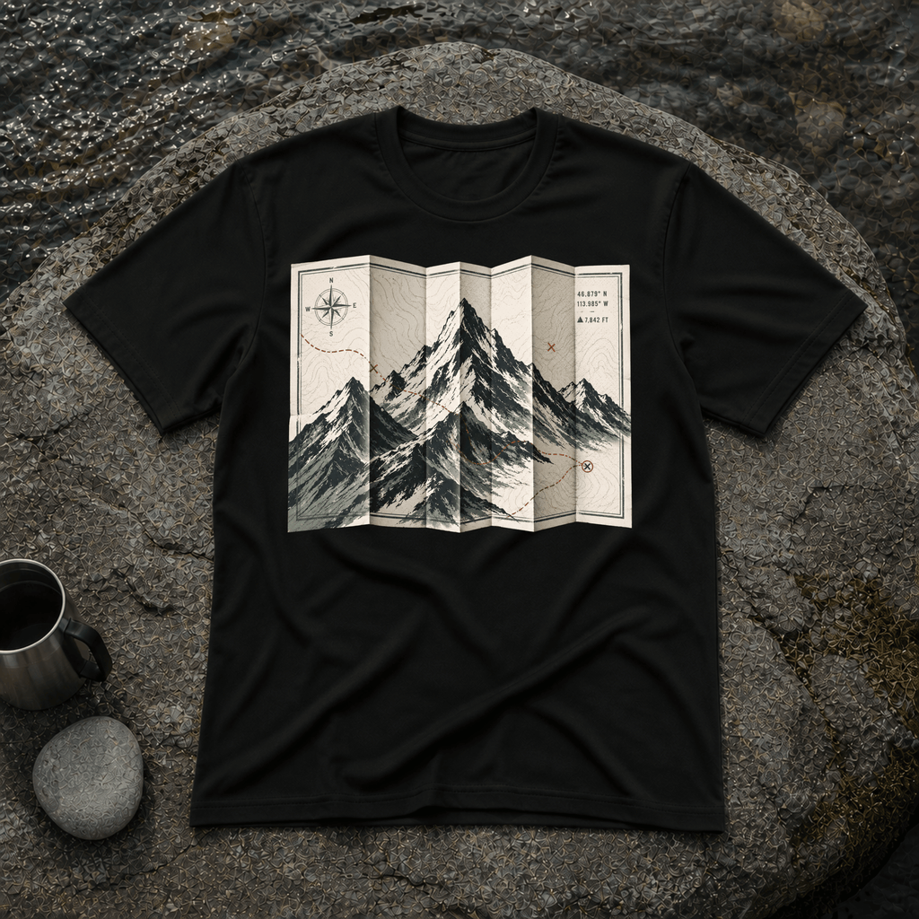 Folded Map Mountains T-Shirt