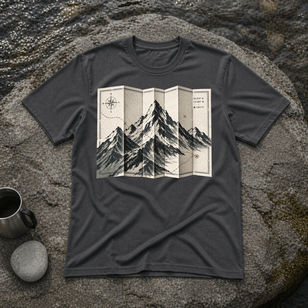 Folded Map Mountains T-Shirt