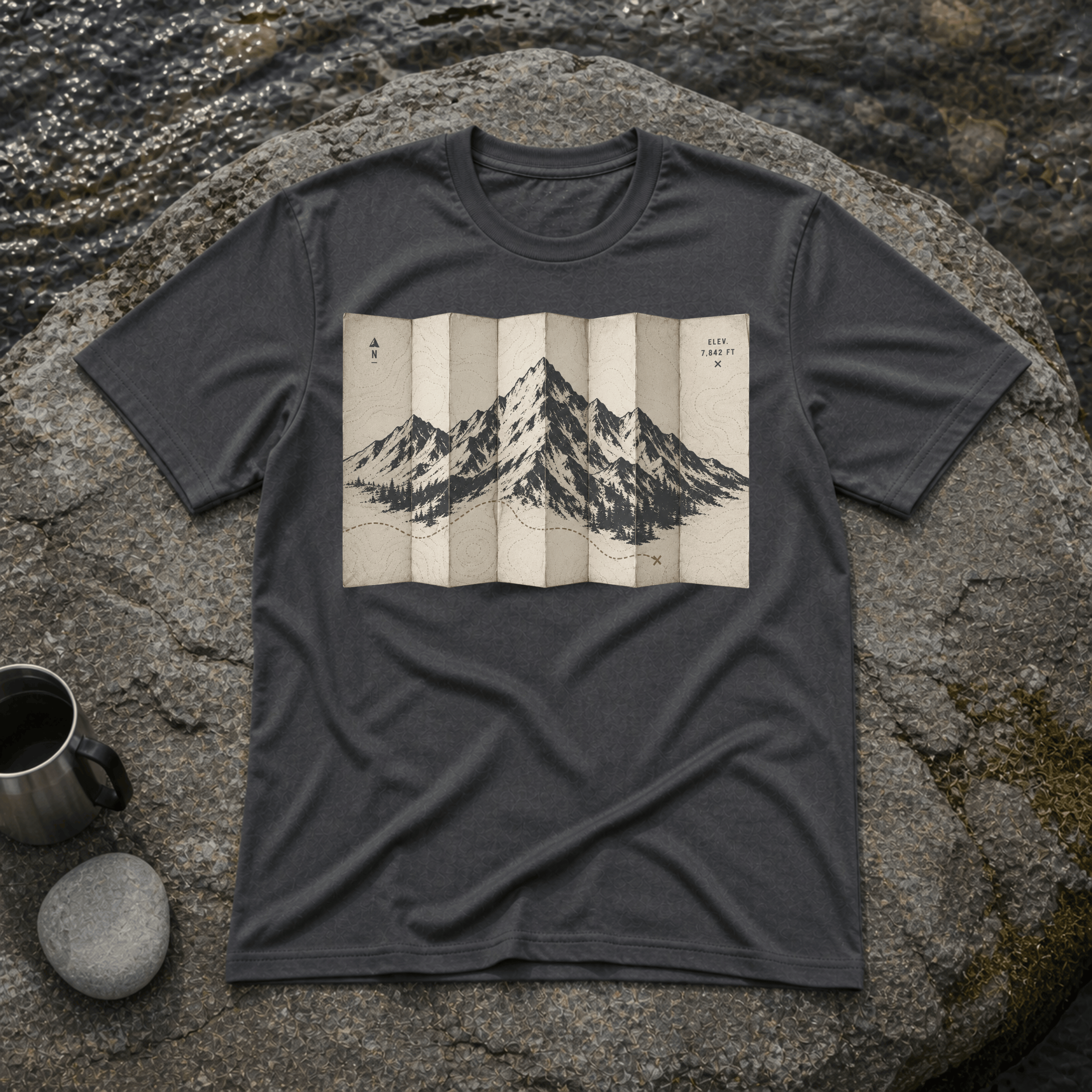 Folded Map Mountain T-Shirt