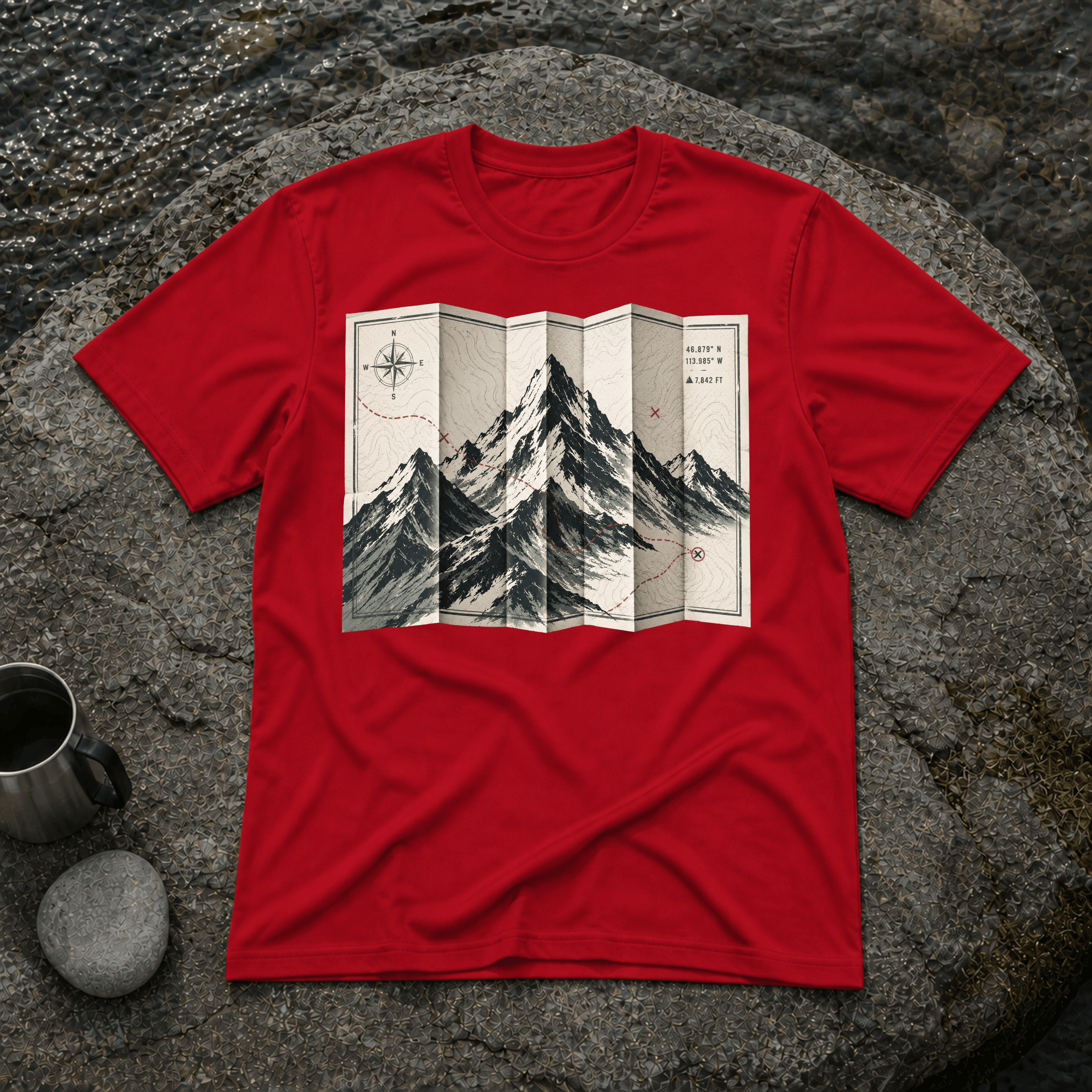 Folded Map Mountains T-Shirt