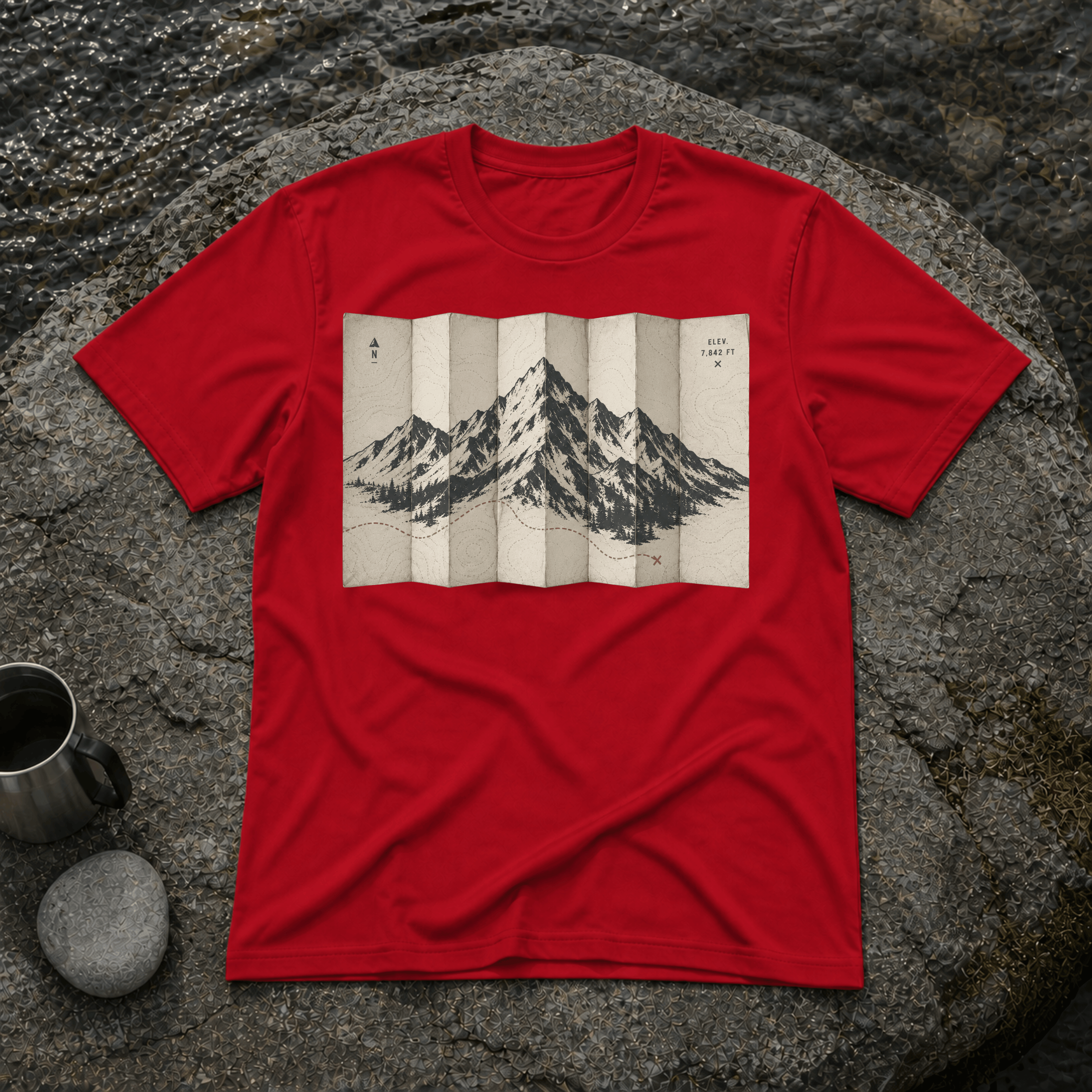 Folded Map Mountain T-Shirt