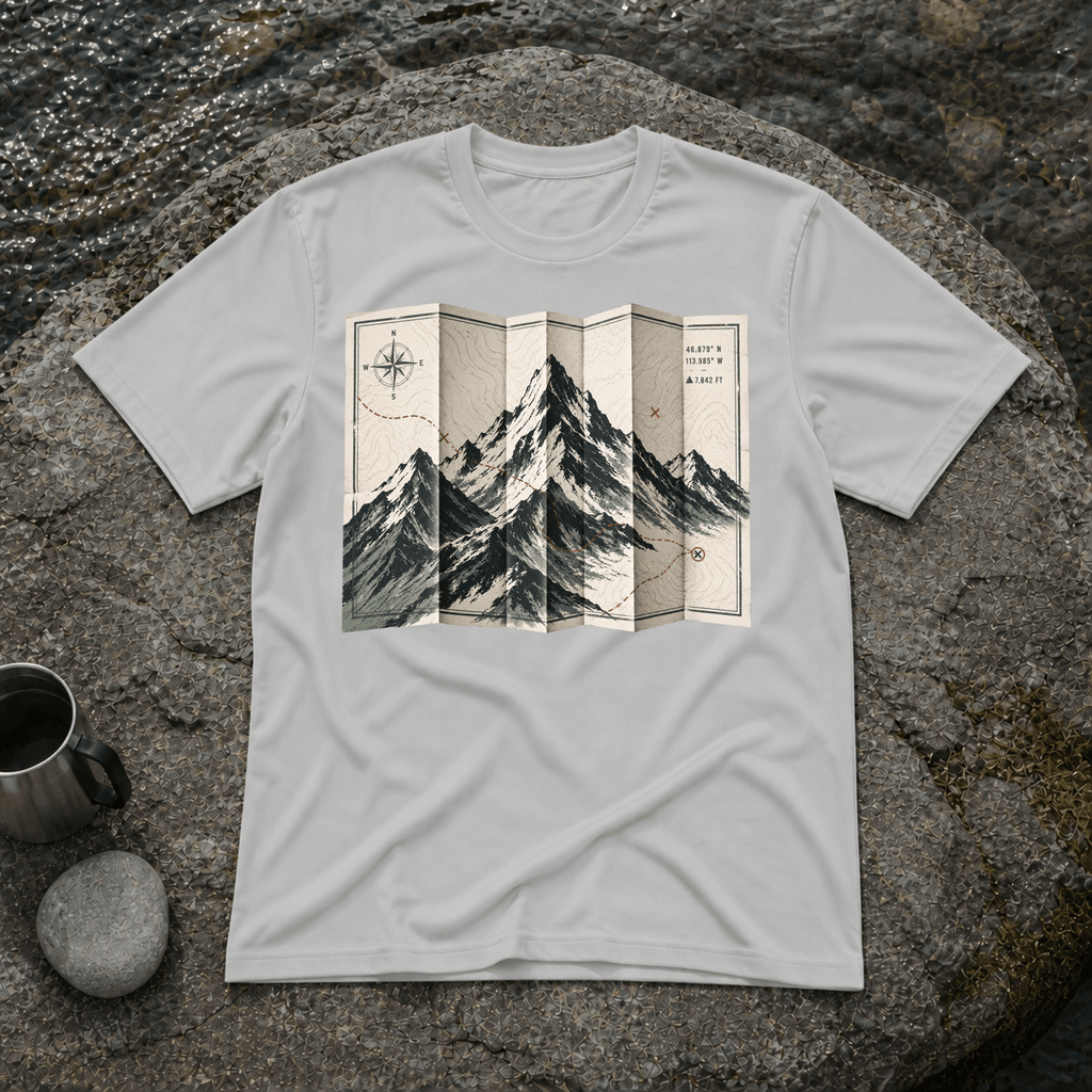 Folded Map Mountains T-Shirt