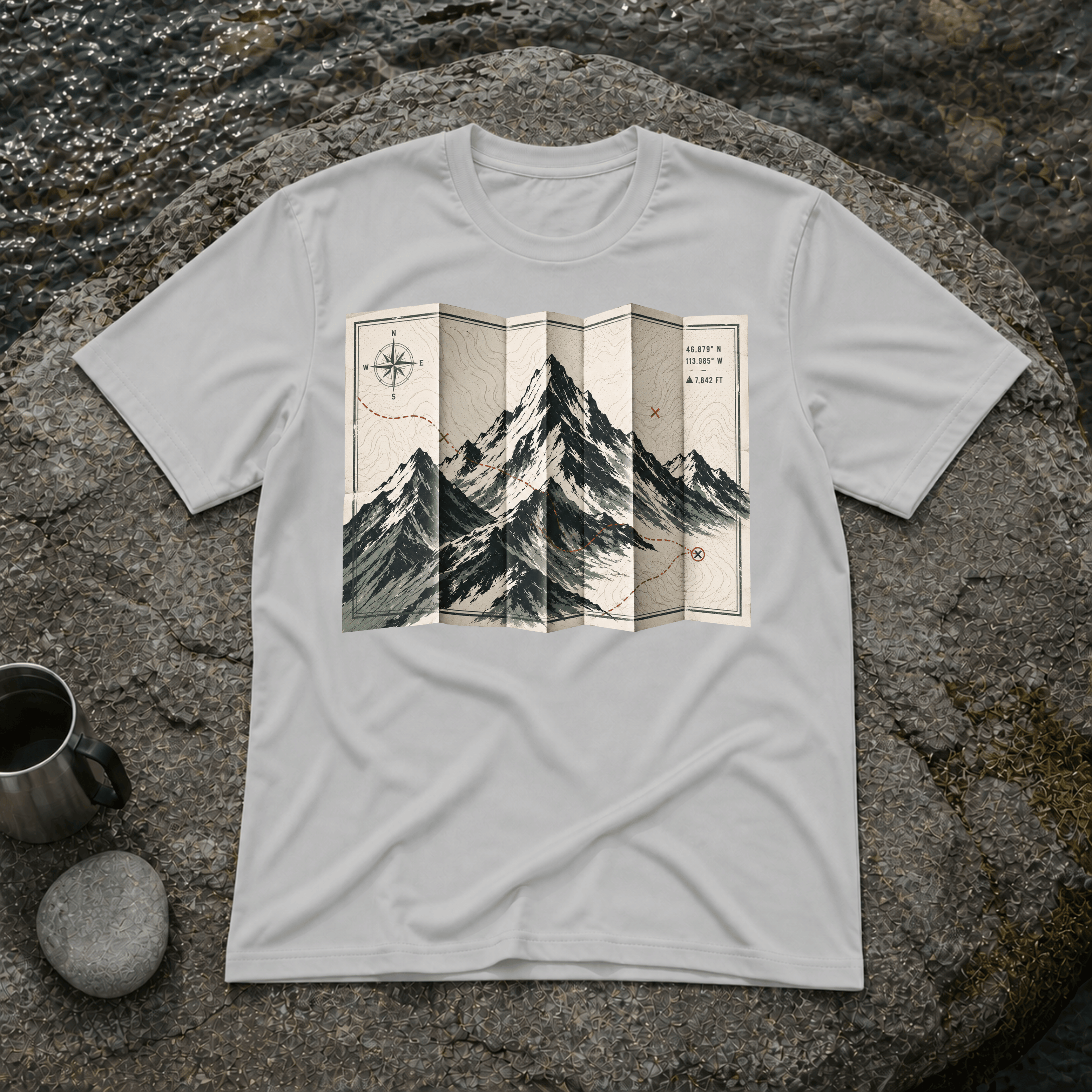 Folded Map Mountains T-Shirt