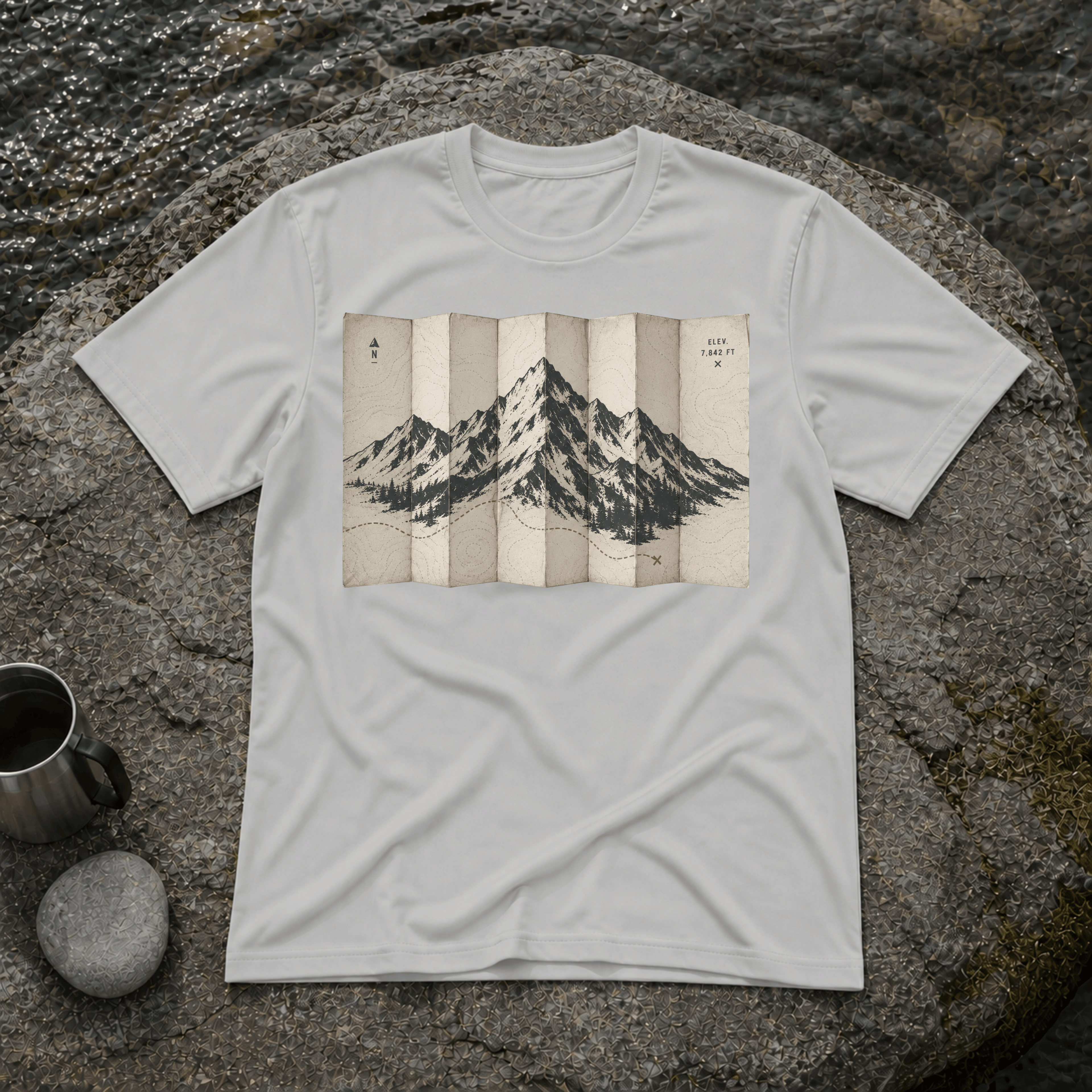 Folded Map Mountain T-Shirt
