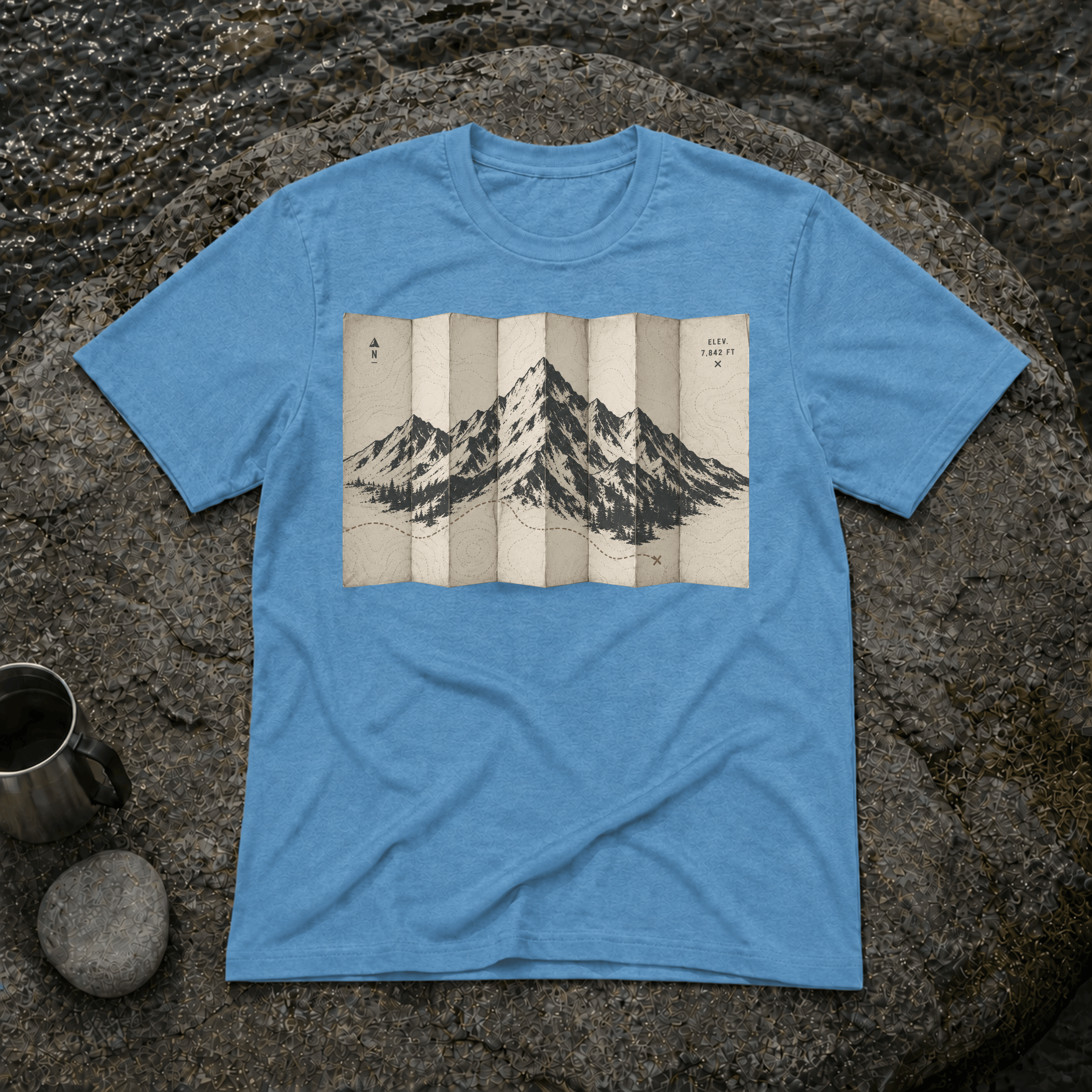 Folded Map Mountain T-Shirt