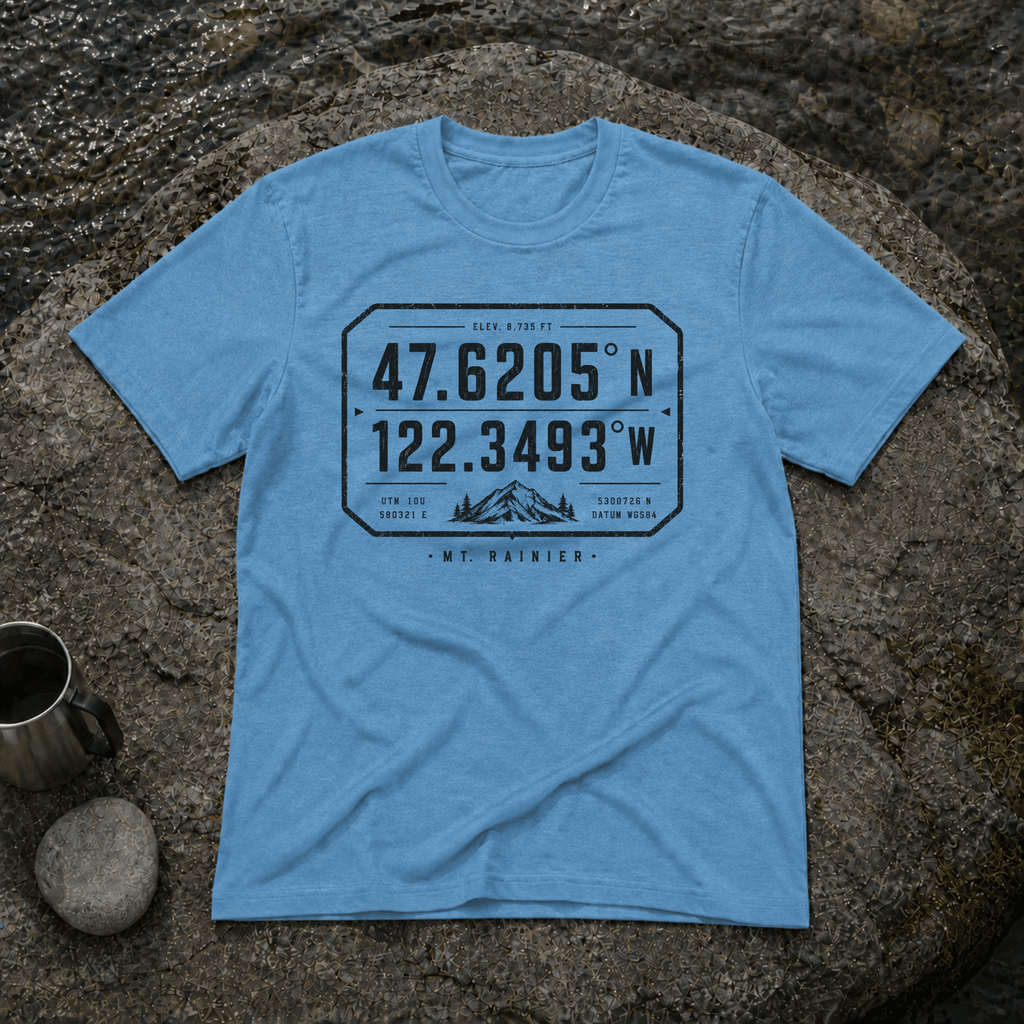 Coordinates Mt Rainier T-Shirt