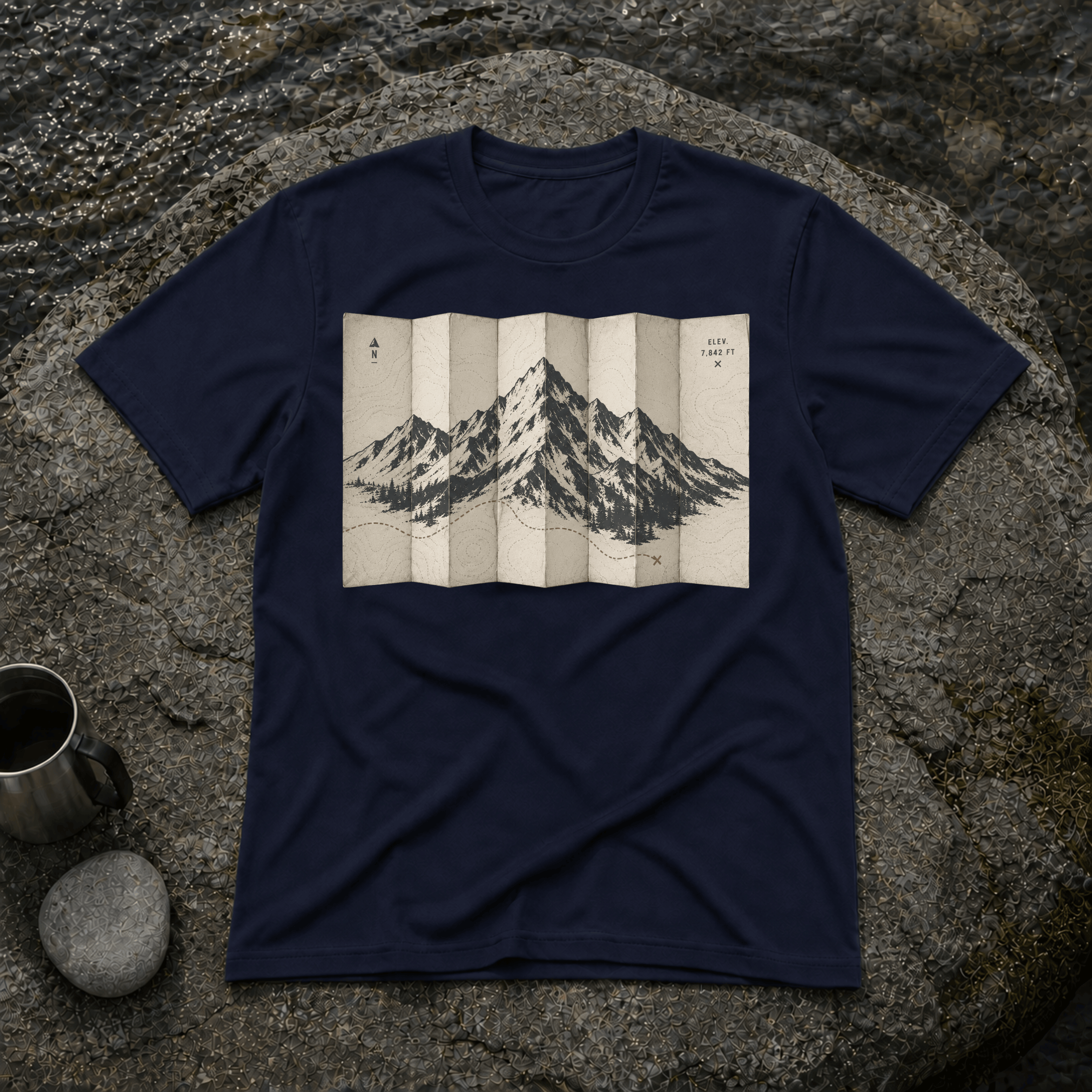 Folded Map Mountain T-Shirt