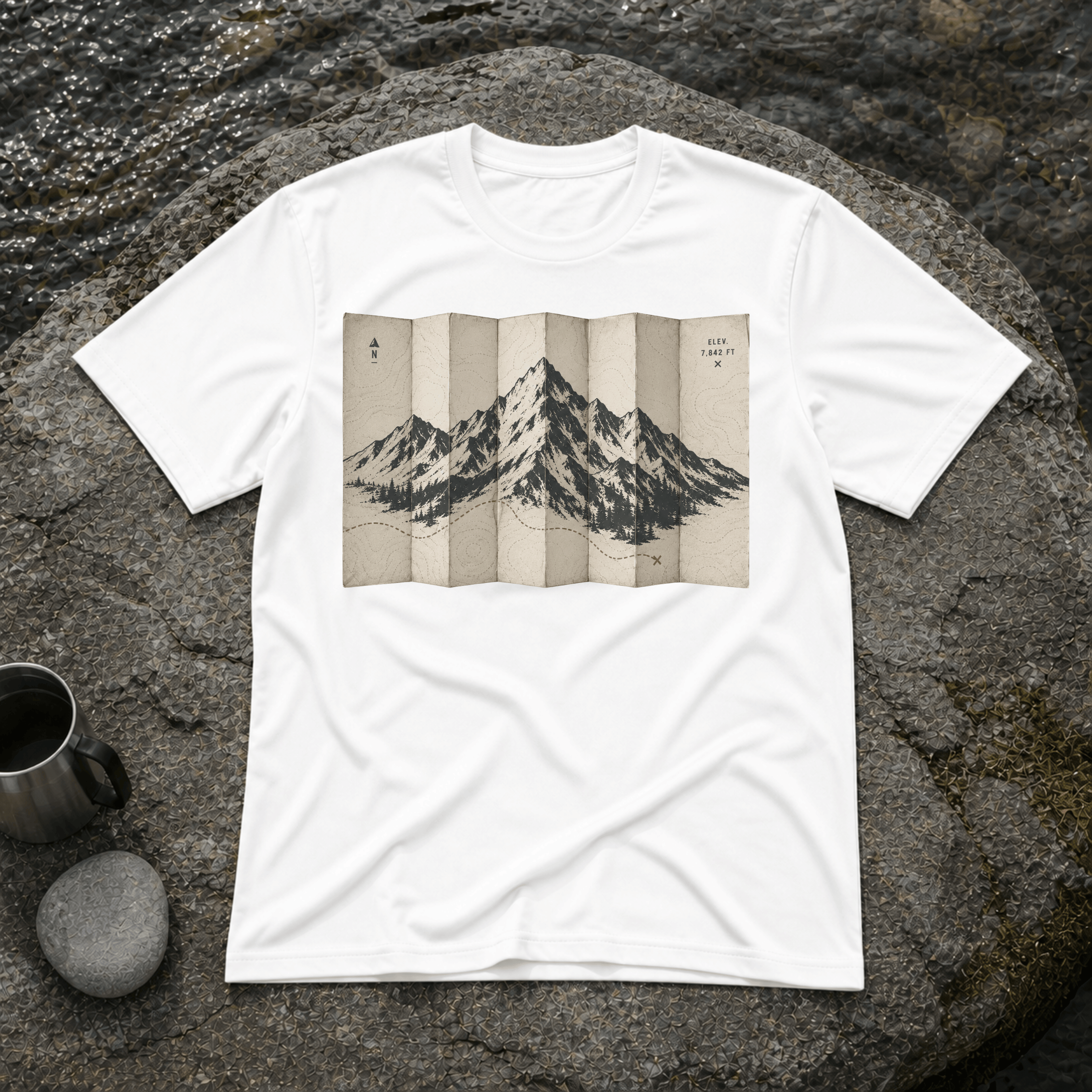 Folded Map Mountain T-Shirt