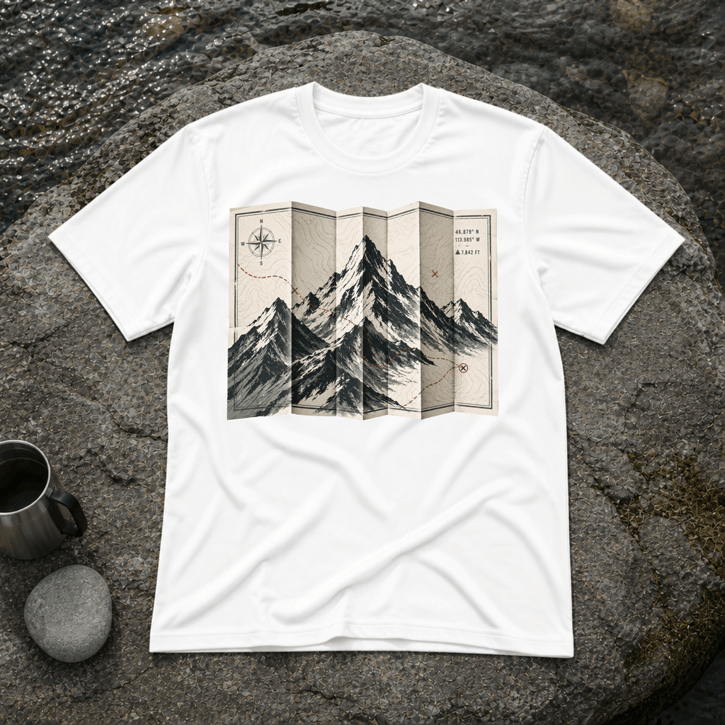 Folded Map Mountains T-Shirt